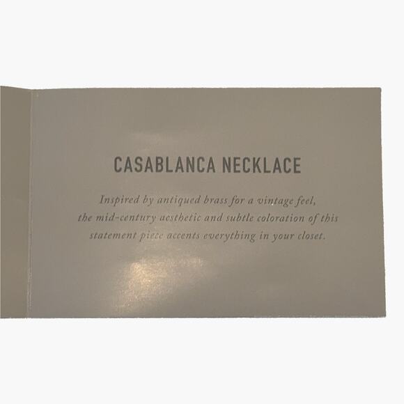 NWOT CABI Casablanca Gold Tone Teardrop Pendant Statement Necklace w/ Real Stone - Picture 7 of 7